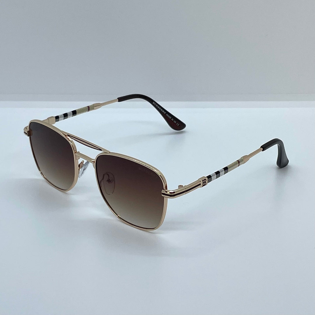 Solaires: Burberry Square Metal Gold